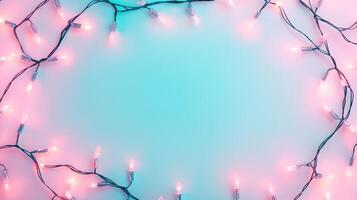 Vibrant Party Lights Background with Pink and Blue Neon Glow for Celebrations and Festive Events photo