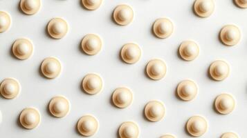 A white background with many small eggs photo