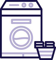 Laundry Machine Two Color Line Icon vector
