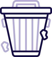 Dustbin Two Color Line Icon vector