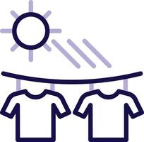 Drying Clothes Two Color Line Icon vector