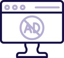AD Blocker Two Color Line Icon vector