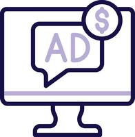 Paid Media Two Color Line Icon vector