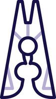 Clothes Pin Two Color Line Icon vector