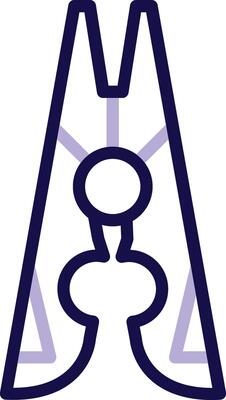 Clothes Pin Two Color Line Icon