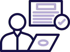 Qualification Two Color Line Icon vector