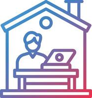Home Office Gradient Line Icon vector