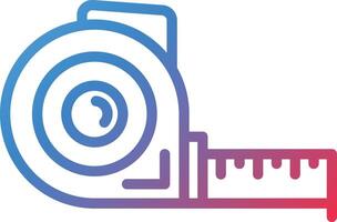 Tape Measure Gradient Line Icon vector