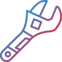 Adjustable Wrench Gradient Line Icon vector