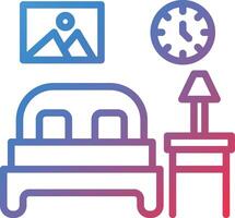 Bedroom Gradient Line Icon vector