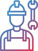 Builder Male Gradient Line Icon vector