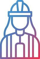 Builder Female Gradient Line Icon vector