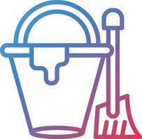 Mop Bucket Gradient Line Icon vector