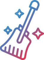 Broom Gradient Line Icon vector