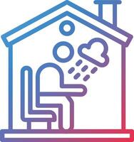 Loneliness Gradient Line Icon vector