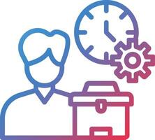 Work Time Gradient Line Icon vector