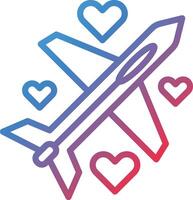 Honeymoon Gradient Line Icon vector