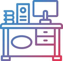 Workstation Gradient Line Icon vector