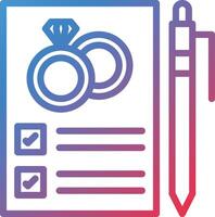 Wedding Planner Gradient Line Icon vector