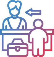Check In Gradient Line Icon vector
