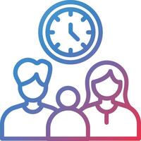 Family Time Gradient Line Icon vector