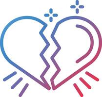 Broken Heart Gradient Line Icon vector