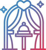 Wedding Dinner Gradient Line Icon vector