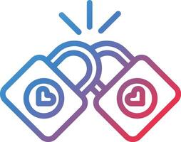 Lock Gradient Line Icon vector