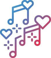 Love Song Gradient Line Icon vector