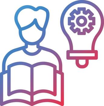 Self Learning Gradient Line Icon vector