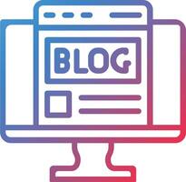 Blogging Gradient Line Icon vector