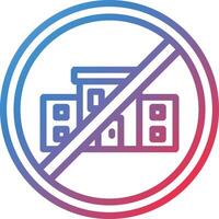 No Commute Gradient Line Icon vector