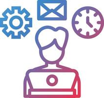 Multi Tasking Gradient Line Icon vector