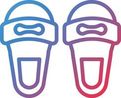 Slippers Gradient Line Icon vector