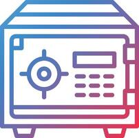 Safe box Gradient Line Icon vector