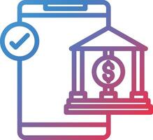 Mobile Banking Gradient Line Icon vector