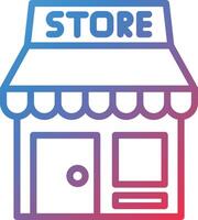 Store Front Gradient Line Icon vector