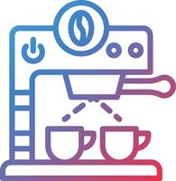 Coffee Machine Gradient Line Icon vector