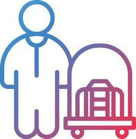 Bellboy Gradient Line Icon vector