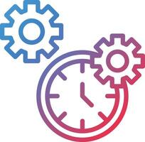 Time Management Gradient Line Icon vector
