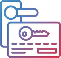 Card Key Gradient Line Icon vector