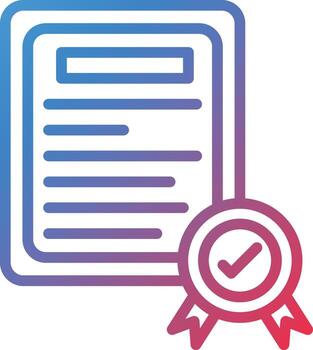 Certificate Gradient Line Icon vector