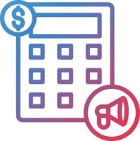 Calculator Gradient Line Icon vector