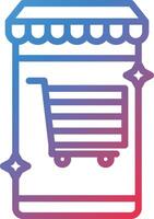 Online Shopping Gradient Line Icon vector