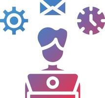 Multi Tasking Glyph Gradient Icon vector