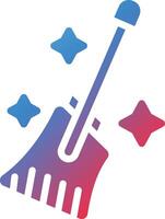 Broom Glyph Gradient Icon vector