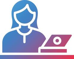 Web Designer Female Glyph Gradient Icon vector
