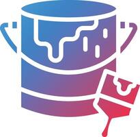 Paint Bucket Glyph Gradient Icon vector