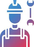 Builder Male Glyph Gradient Icon vector