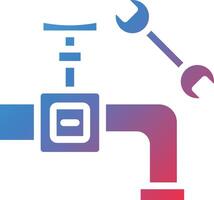 Plumbing Glyph Gradient Icon vector